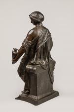 Auguste Joseph PEIFFER (1832-1886)
Jeune grecque tenant pinceau et amphore.
Bronze patiné...