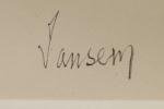 Jean JANSEM (Seuleuze, 1920 - Saint-Aignan-sur-Cher, 2013)Vieille dame nouant son...