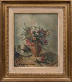 Luc Albert MOREAU (Paris, 1882-1948)"Le bouquet de Marie".Huile sur toile...