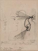 Pierre-Yves TREMOIS (Paris, 1921-Saint-Nom-la-Bretèche, 2020)
Jeune femme aux libellules.
Plaque de cuivre...