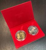 FRANCE. "Euro de Saint-Brieuc". Deux médailles, 1 et 2 euros,...