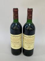 Château VILLEMAURINE 1992 - SAINT-EMILION. 2 bouteilles. (Niveaux dans l'épaulement).
