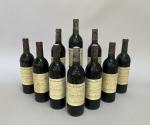 Château VILLEMAURINE 1986 - SAINT-EMILION. 10 bouteilles. (Etiquettes légèrement tachées,...