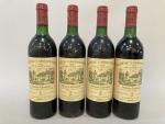 Château CARBONNIEUX 1986 - GRAVES. 4 bouteilles. (Légèrement basses. Deux...