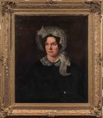 Ecole FRANCAISE du XIXe siècle
Portrait de dame. 
Huile sur toile.
Hauteur...