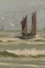 Albert GOEPP (XIX-XXe)
Bord de côte à la chaloupe sardinière.
Huile sur...