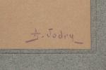 A. JAUDRY (XXe), DEUX OEUVRES :
- "Une meule".
Pastel signé en...