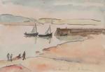 Maurice ASSELIN (Orléans, 1882 - Neuilly-sur-Seine, 1947)
"Port Manech".
Aquarelle signée et...