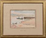 Maurice ASSELIN (Orléans, 1882 - Neuilly-sur-Seine, 1947)
"Port Manech".
Aquarelle signée et...