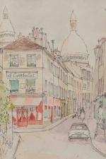 Jean MORAL (XXe)Montmartre, vue du Consulat à l'angle de la...