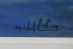 Michel COLIN (Bruyère, 1934)"Poteaux d'amarrage à Venise".Pastel signé en bas...