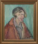 Eliane HUREAUX (Charleville-Mézières, 1905 - Quintin,1994)
Autoportrait.
Huile sur toile signée en...