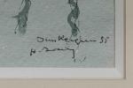 Henri DAVY (1913-1988)"Dunkerque".Paire d'aquarelles signées, titrées et datées 55 et...