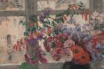 Marie-Marguerite REOL (Massiac, 1880 - Ploaré, 1963)"Bouquet dur ma fenêtre...