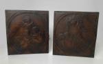D'après François BOUCHER (1703-1770)
Angelots
Paire de bas-reliefs en cuivre patiné de...