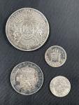 ETRANGER, QUATRE MONNAIES argent :- PAYS-BAS, Guillaume II, 1 gulden,...