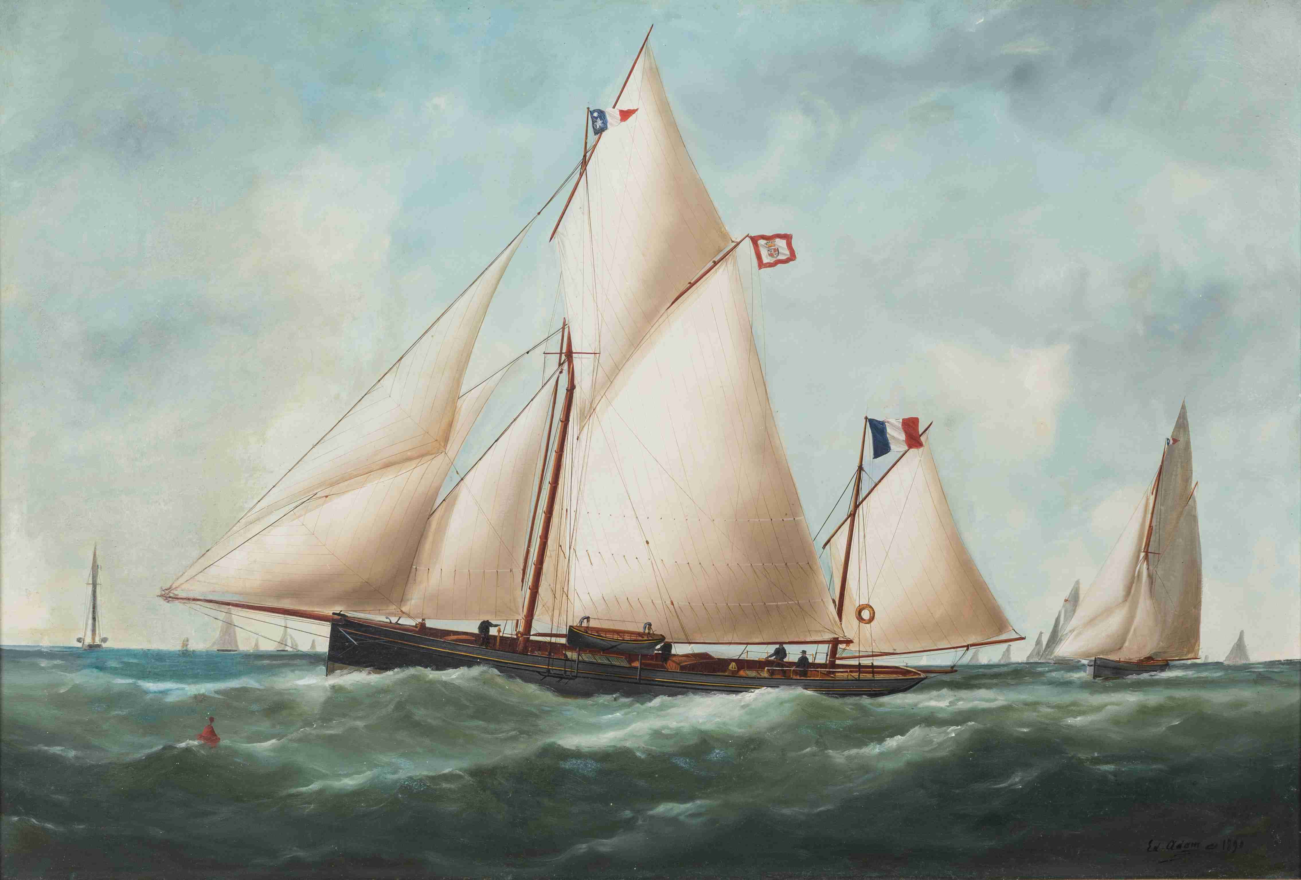 Marie-Edouard ADAM (Brie-Comte-Robert, 1847 - Le Havre, 1929) - Peintre...