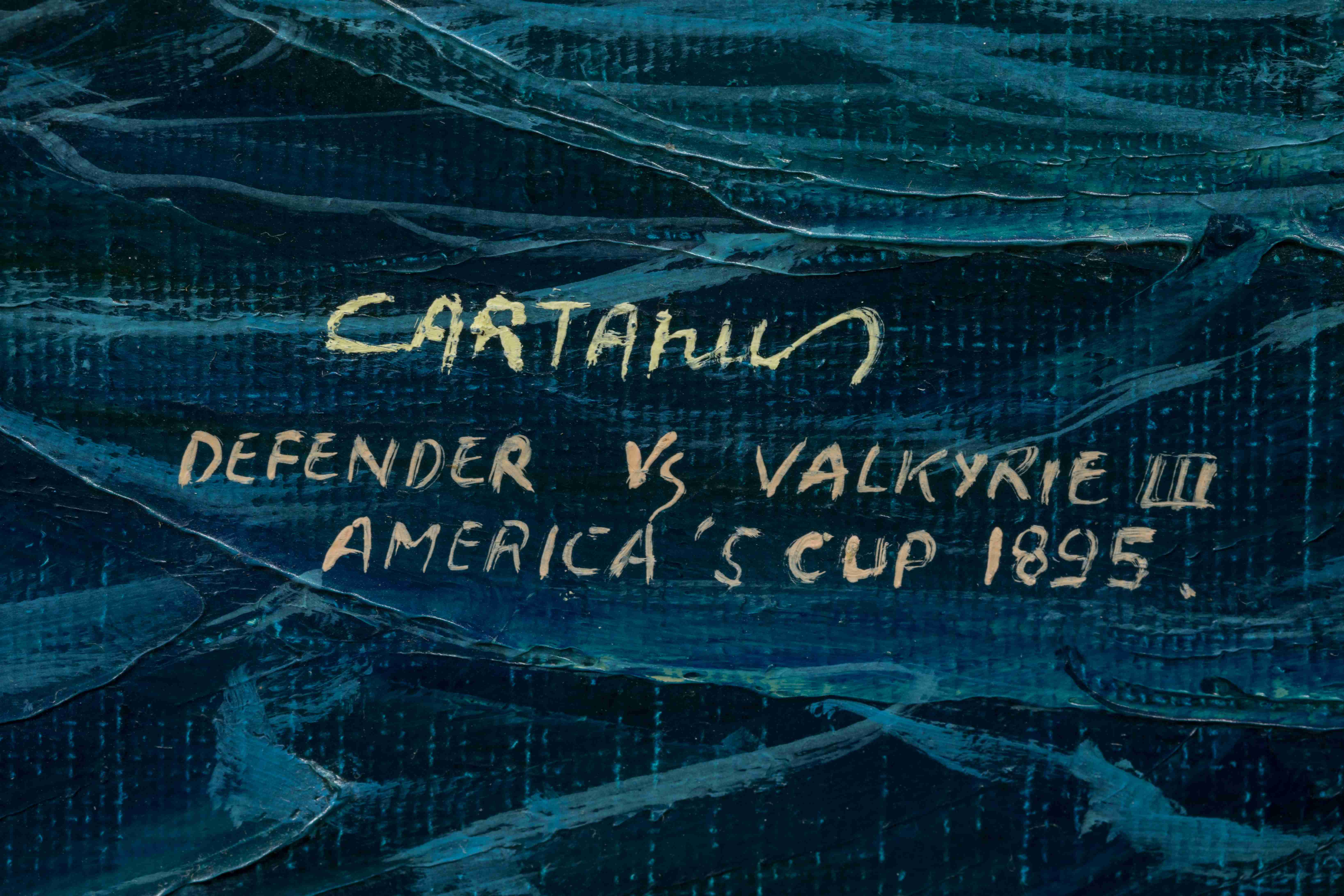 Hubert CARTAHU (1960)"Defender vs Valkyrie III / America's Cup 1895"....