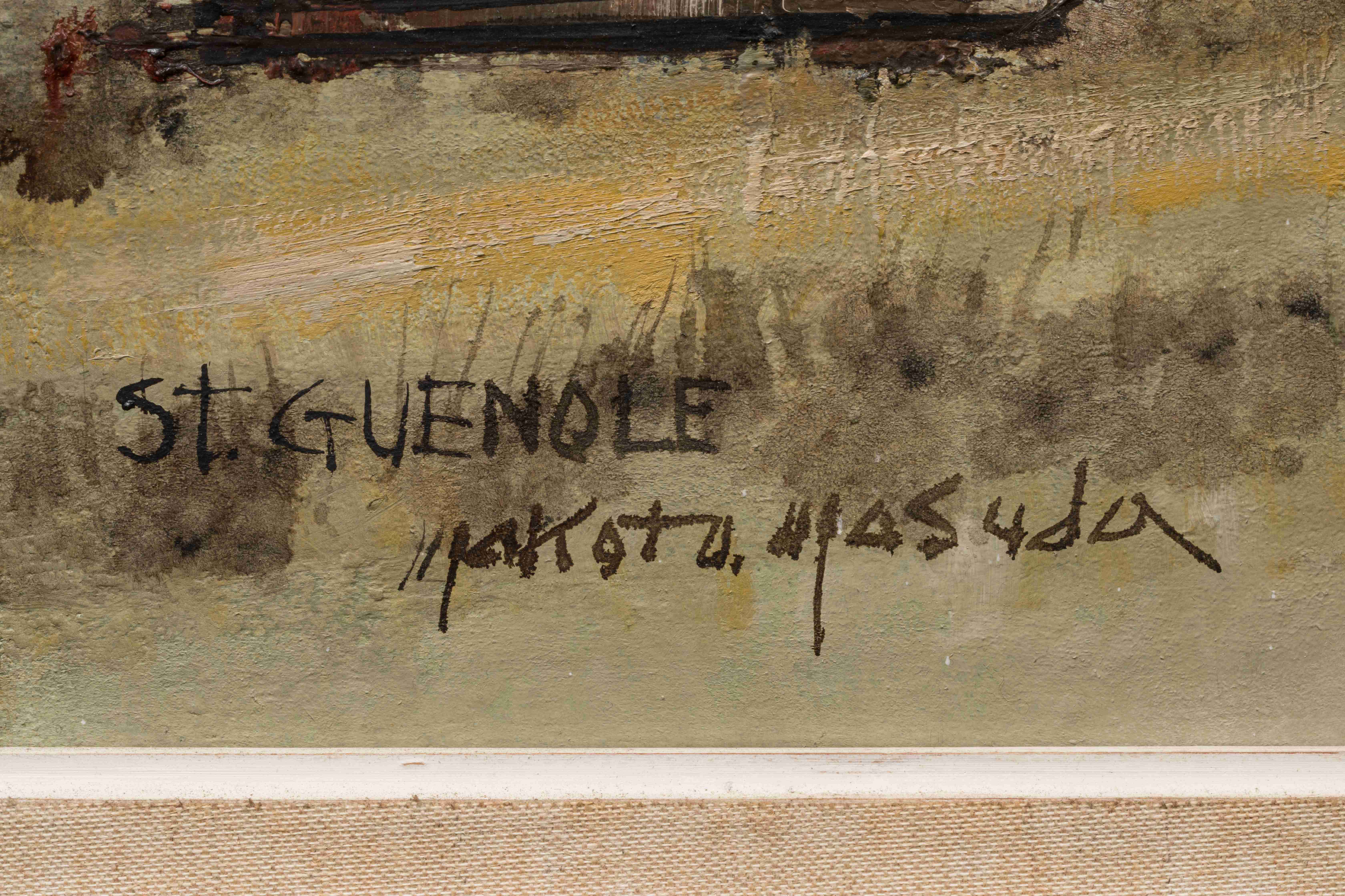 Makoto MASUDA (1920-1989)
"St Guénolé"
Huile sur toile signée et titrée en...