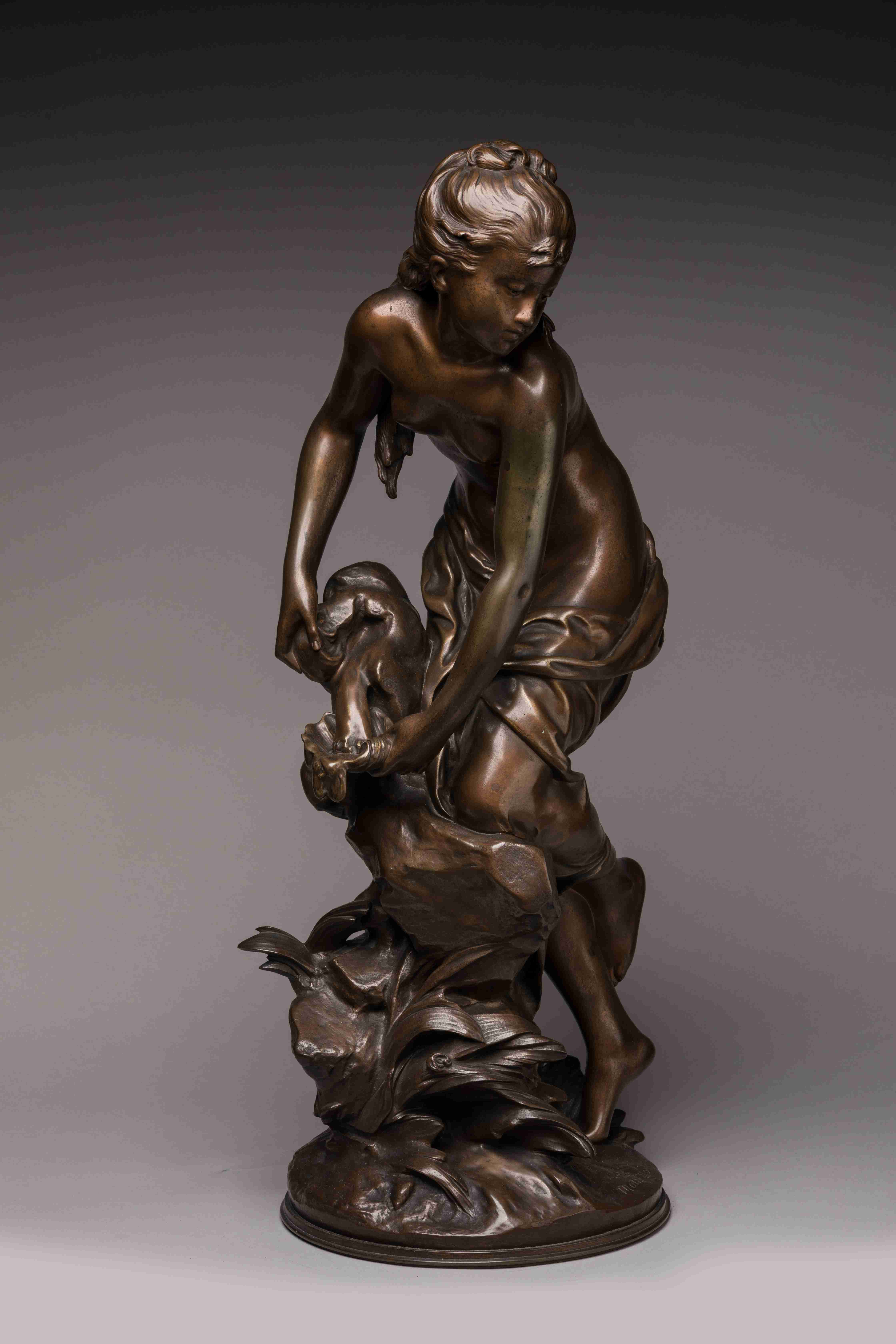 Mathurin MOREAU (Dijon, 1822 - Paris, 1912)
La Source
Bronze patiné signé....