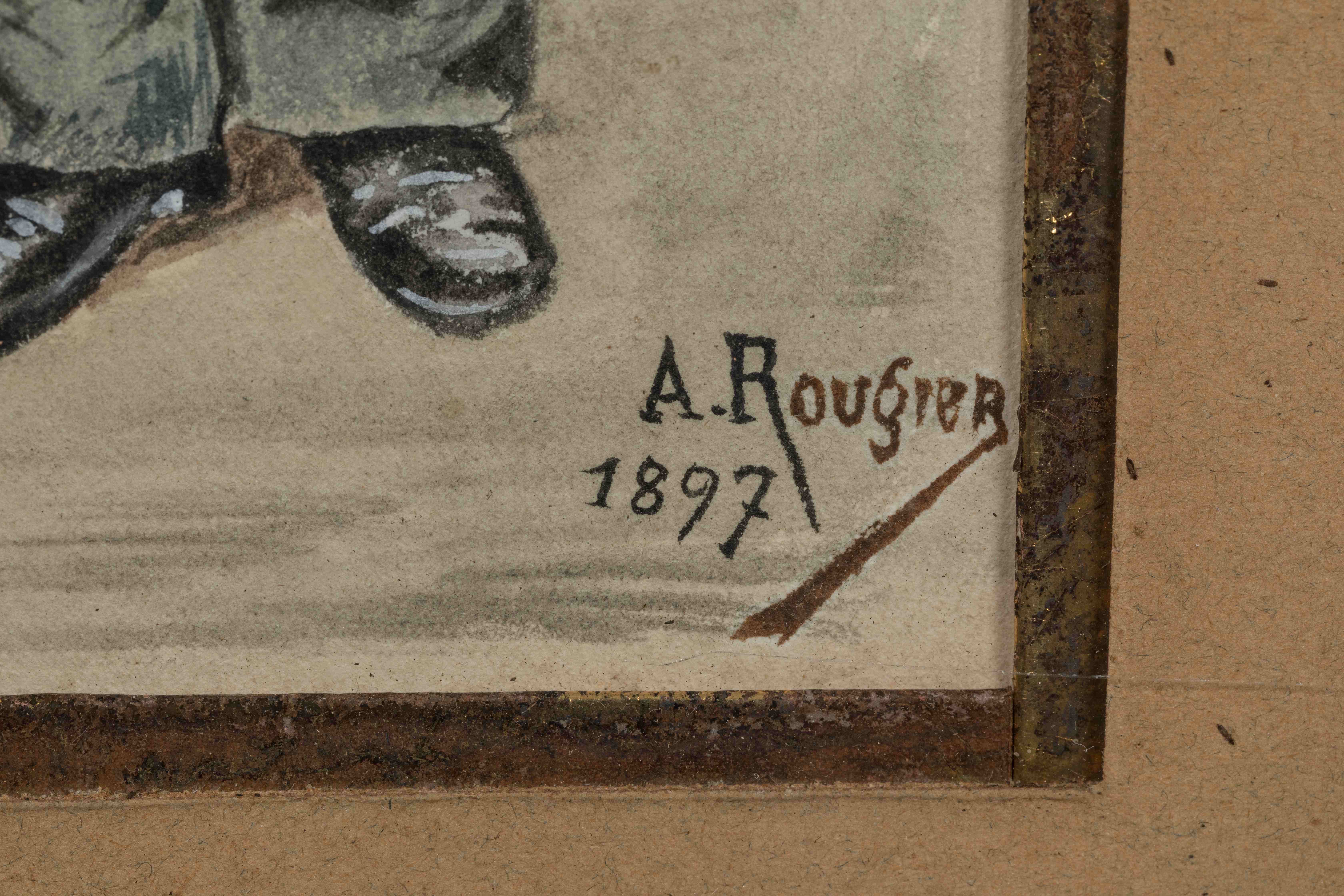 A. ROUGIER (XIXe)"Marin russe" - "Infanterie russe".Paire d'aquarelles gouachées signées...