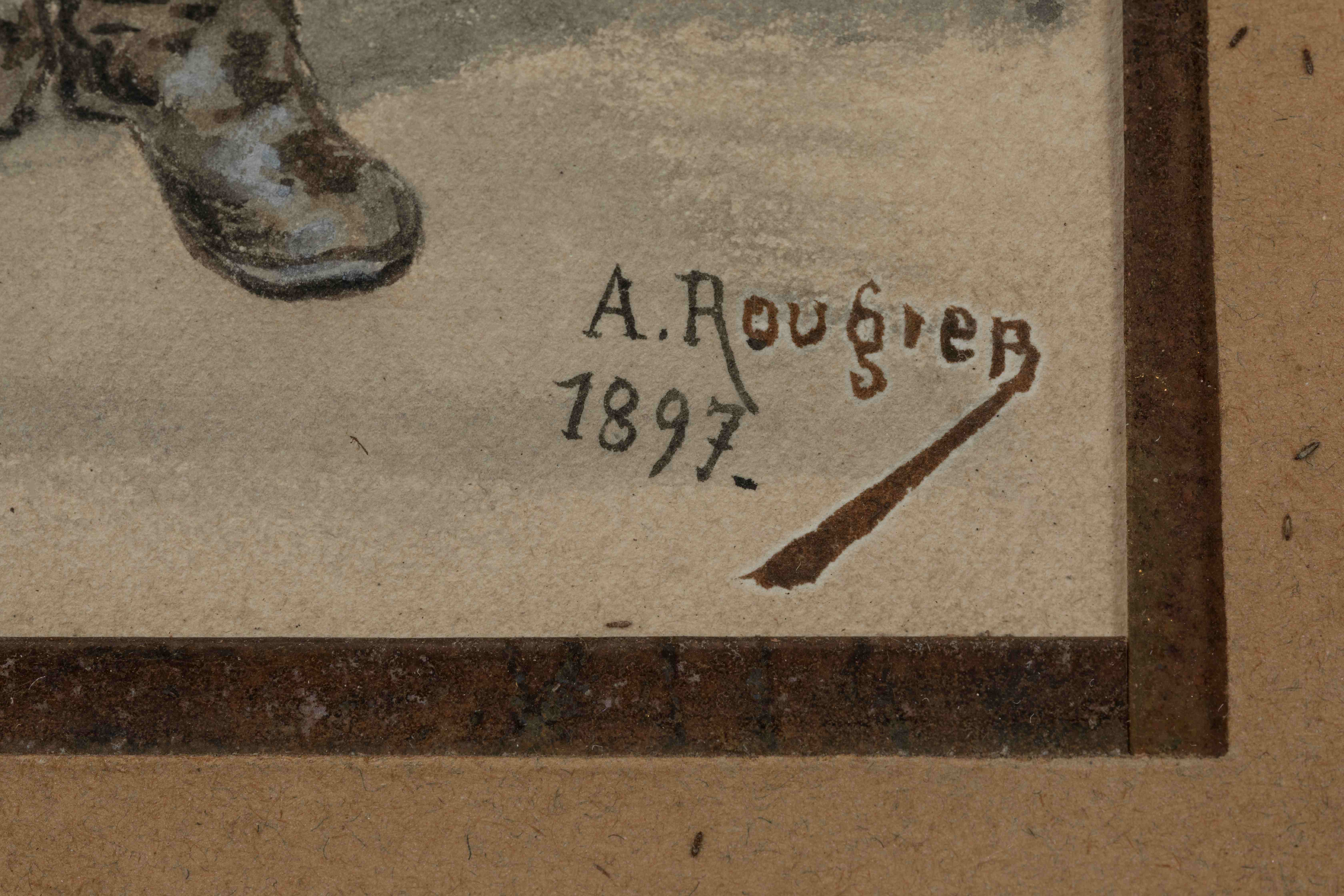 A. ROUGIER (XIXe)"Marin russe" - "Infanterie russe".Paire d'aquarelles gouachées signées...