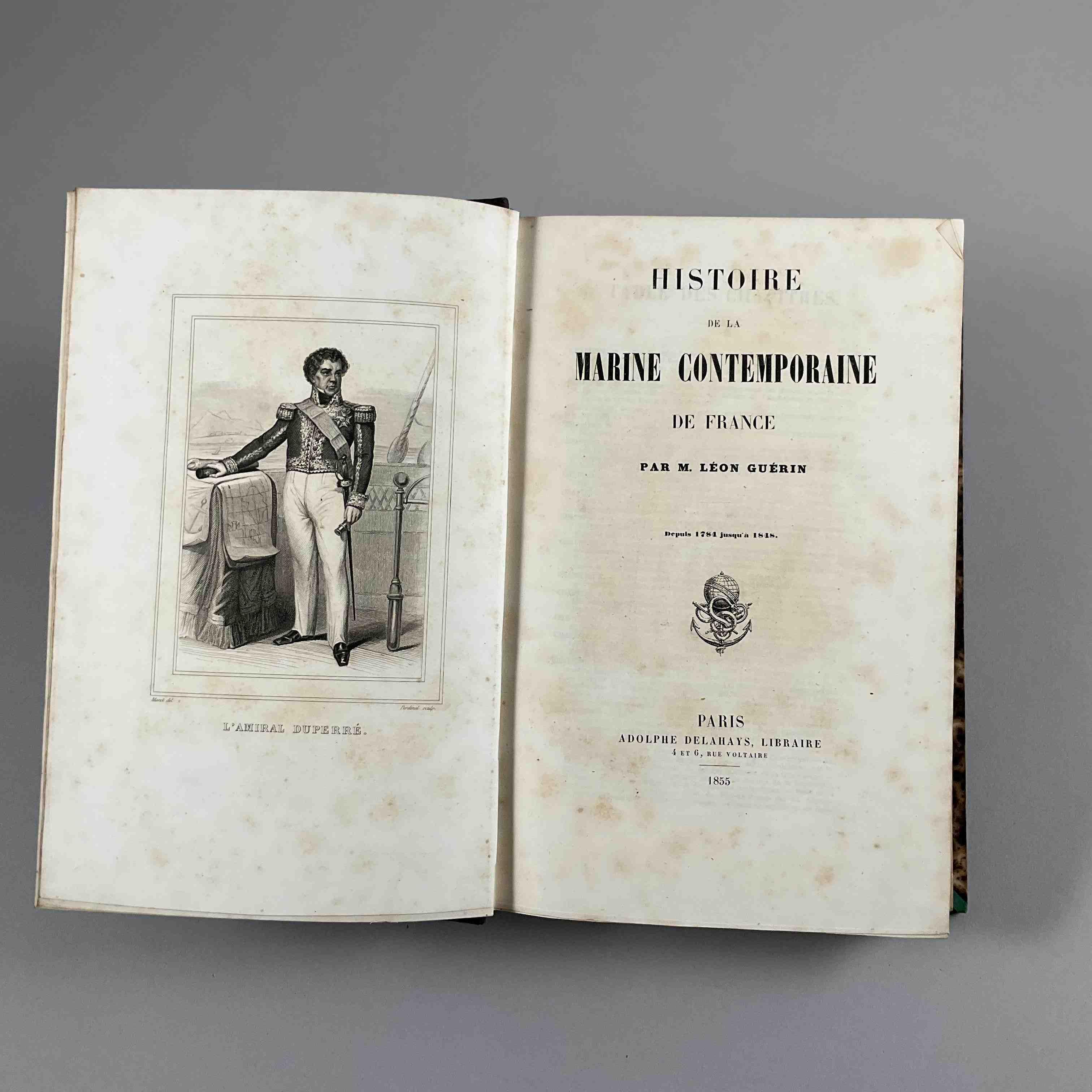 Léon Guérin, Histoire de la marine contemporaine.
Paris, Delahays, 1855. In-4,...