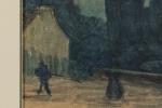 Gustave LOISEAU (Paris, 1865-1935).
Peupliers au crépuscule. 
Aquarelle signée en bas...