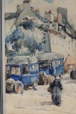 Emile SIMON (Rennes, 1890 - Clohars-Fouesnant, 1976)
Jour de marché à...