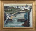 Jean MORDANT (Saint Brieuc, 1920-1979)Ouessant, le port de Lampaul, 1961....