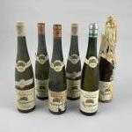 6 bouteilles ALSACE : RIESLING et GEWURZTRAMINER, BOTT Frères, 1953....
