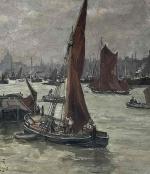 Emile VERNIER (Lons-le-Saunier, 1829 - Paris, 1887)
Vue animée du port...