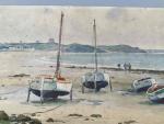 Léon HAMONET (Erquy, 1877 - Rennes, 1953)
"Val André" la plage.
Aquarelle...