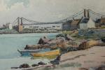 Maurice PELLERIER (Paris, 1875-1962)
Ria d'Etel, le vieux pont Lorois vu...