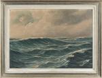 C. HAGENER (XIX-XXe)
Effet de mer. 
Huile sur toile signée en...